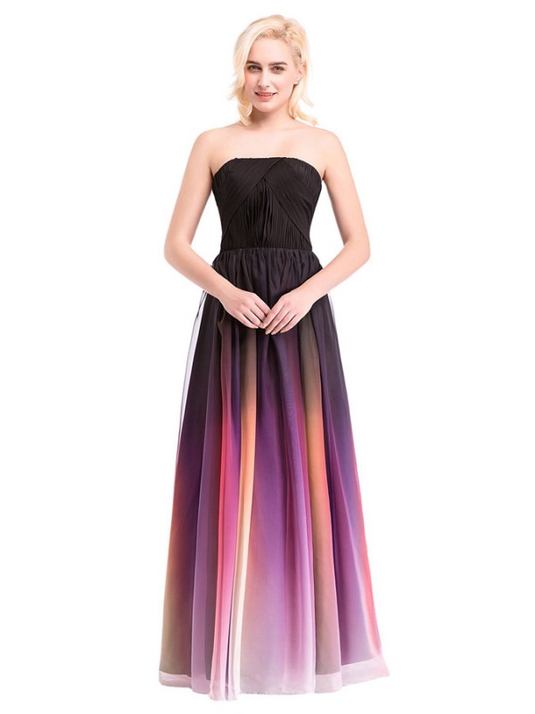 ombre chiffon gown